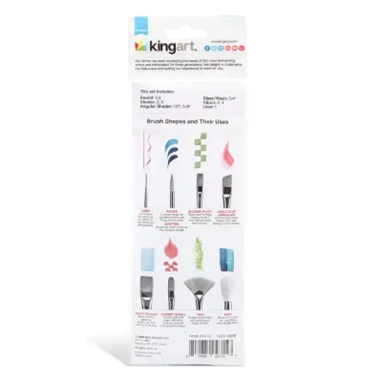 KINGART White Nylon Brush Set 10 pc image {3}