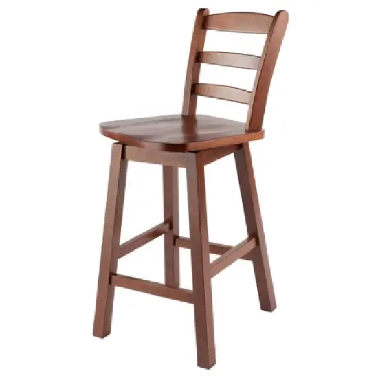 Scalera Ladder Back Swivel Seat Barstool Walnut - Winsome image {2}