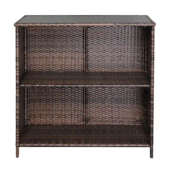 3-Piece Wicker Outdoor Serving Bar Set image {3}