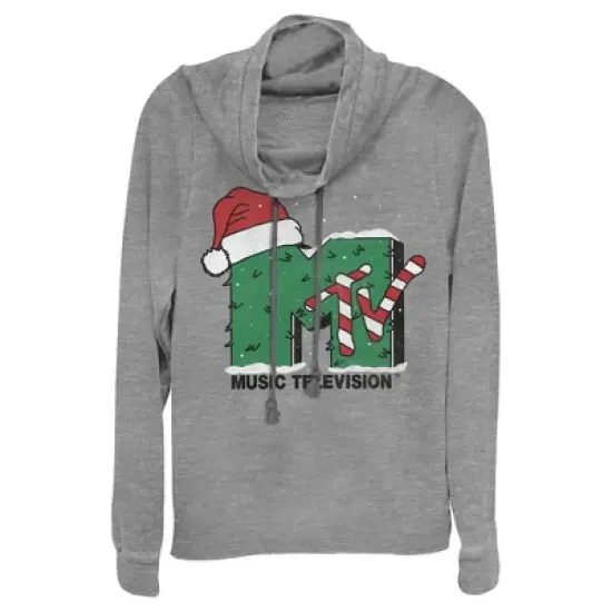 Junior's MTV Christmas Monster Logo Cowl Neck Sweatshirt image {2}