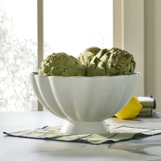 Scalloped Edge Stoneware Serving Bowl Cream - Hearth & Hand&trade; with Magnolia image {1}