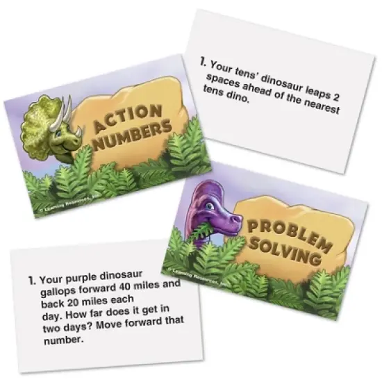 Learning Resources Dino Math Tracks Game - Ages 6+ Addition and Subtraction Dinosaur Game, Kindergarten Math Games, Board Games for Kids image {3}