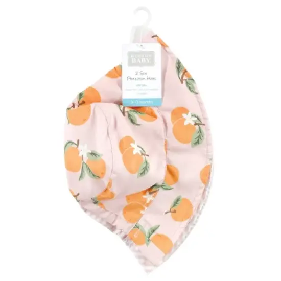Hudson Baby Infant Girl Sun Protection Hat, Oranges Stripe image {1}
