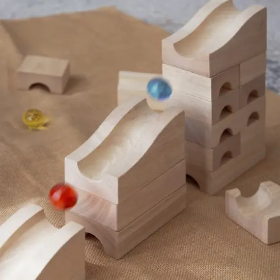 Guidecraft Unit Block Marble Run - 40 Piece Set image {5}