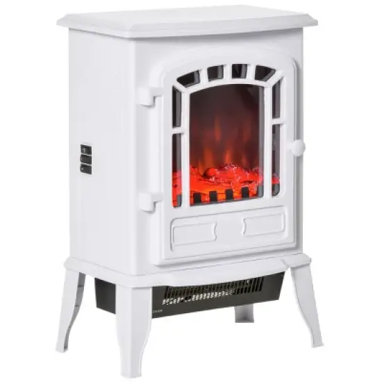 SEVOBAL Fireplace Insert Heater Mantel 3D Flame Fireplace Stove Bottom Air Outlet Fire Place Panoramic Fire Place Heater, White, 17"*12.25"*21.75" image {5}
