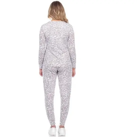 Women's 2 Piece Leopard Lounge Set - White Mark image {2}