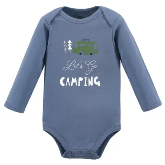 Luvable Friends Baby Boy Cotton Long-Sleeve Bodysuits 5pk, Camping image {1}