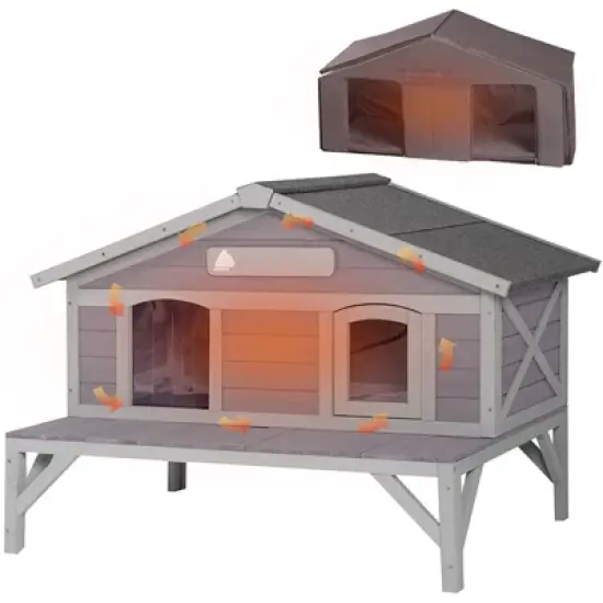 Aivituvin Insulated Outdoor Feral Cat House| Removable Soft Liner Included-AIR92-IN image {5}