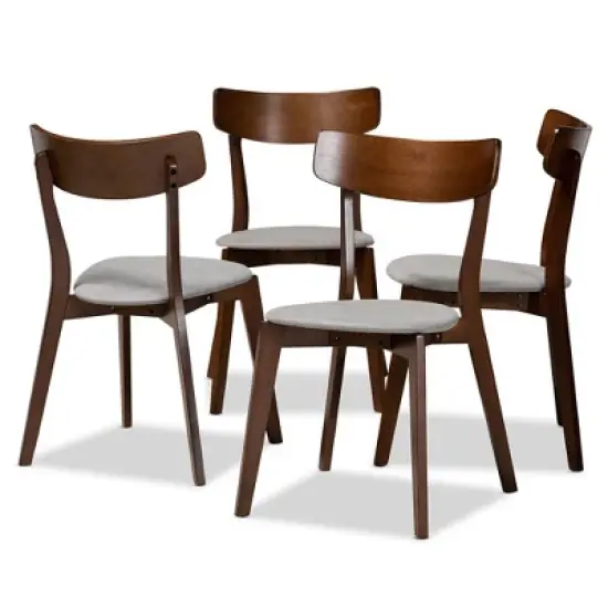 Set of 4 Iora Upholstered Wood Dining Chairs - Baxton Studio image {5}