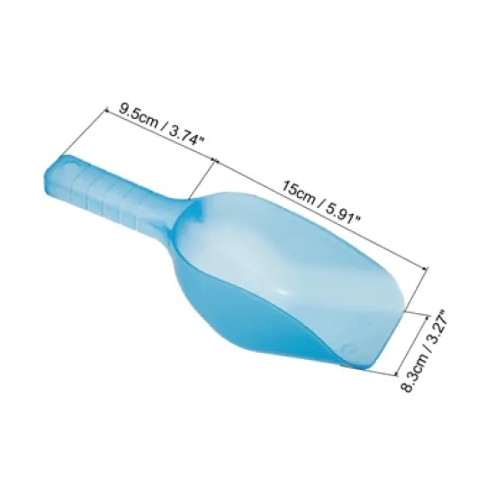 Unique Bargains Plastic Multi-functional Durable Kitchen Maker Ice Scoop 12oz Blue 2 Pcs image {1}