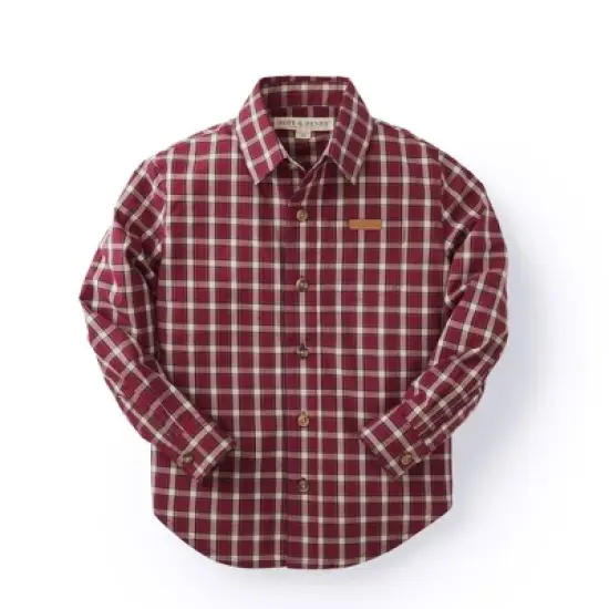Hope & Henry Boys' Poplin Button Down Shirt, Kids image {6}