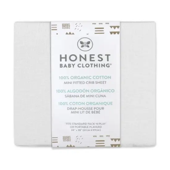Honest Baby Organic Mini Crib Sheet - White image {1}