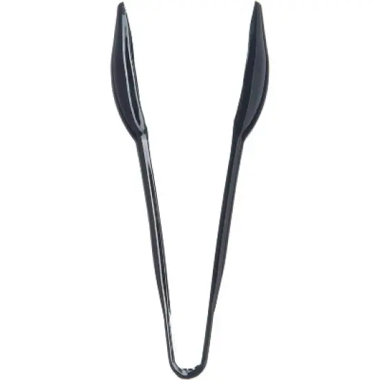 Carlisle 4606-03 6.44" Length x 1.31" Width, Black Color, Plastic Carly Salad Tong - Pack of 12 image {1}