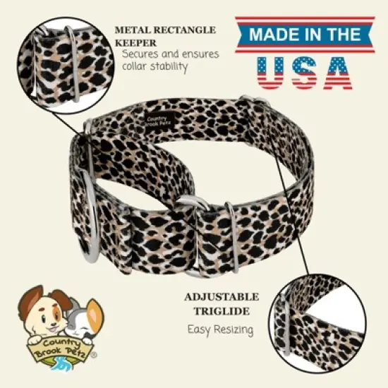 Country Brook Petz HossFit Jr Wide Martingale Dog Collar - Animal Print Collection image {7}