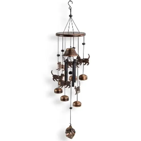 Dawhud Direct 27" H Cats Wind Chimes - Outdoor Decor Gift image {3}