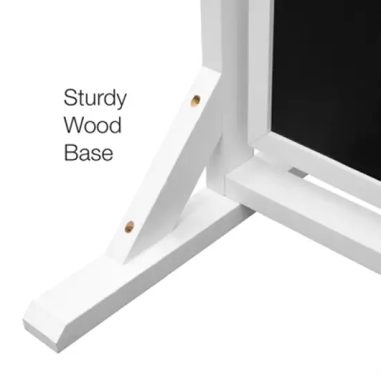 Excello Global Products 30"x21" Swinging Wood Chalkboard (White) image {3}