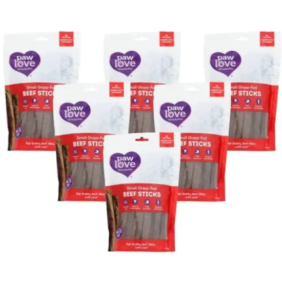 Paw Love Small Grass-Fed Beef Sticks - Case of 6/18 ct image {2}