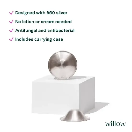 WILLOW Silver Nursing Nipple Shield Cups - 2pk image {2}