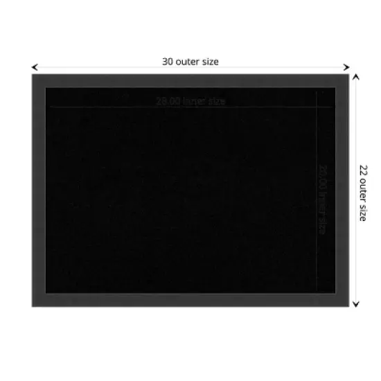 Amanti Art Cork Board Wood Framed Mezzanotte Black Bulletin Board, Organization Board, Pin Board image {3}