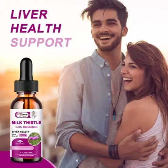 Alliwise Liver Health Support Liquid, Milk Thistle 80% Silymarin Extract & Dandelion Root Extract, Vegan, Non-GMO, 2 Bottle (2 Fl.oz) image {5}