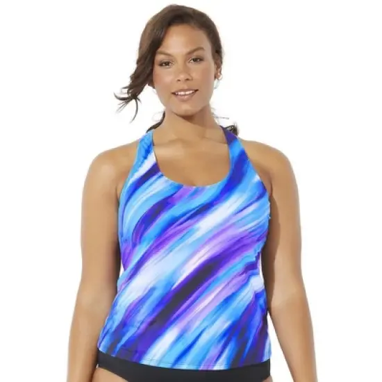 Swimsuits for All Women&rsquo;s Plus Size Chlorine Resistant Racerback Tankini Top image {5}