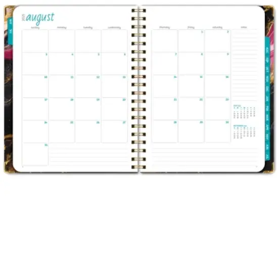Global Printed Products Hardcover AY 2025-2026 Fashion Planner - 8.5"x11" (Dark Gold Marble) image {1}