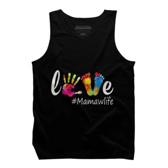 Men's Design By Humans Love Hands and Feet #Mamawlife By Chos Tank Top image {2}