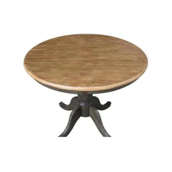 Eric Round Top Pedestal Table Hickory Brown - International Concepts image {2}