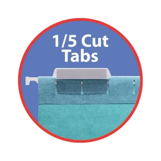 Smead Hanging File Folder with Tab, 1/5-Cut Adjustable Tab, Letter Size, 25 per Box image {4}