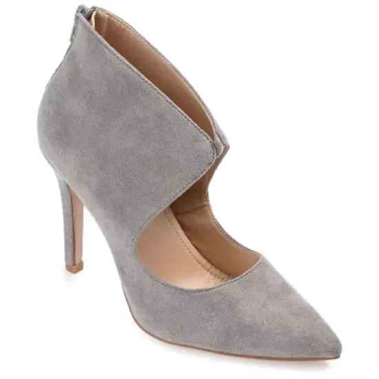 Journee Collection Womens Junniper Back Heel Zip High Stiletto Pointed Toe Pumps image {10}