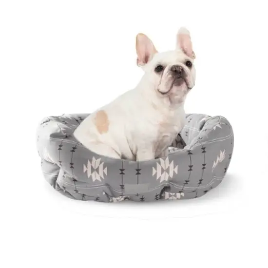 PetShop by Fringe Studio Geometric Round Cuddler Dog Bed - Gray image {1}