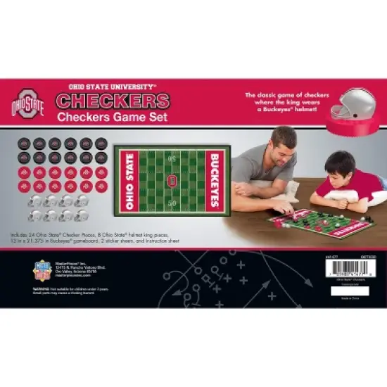 MasterPieces Officially licensed NCAA Ohio State Buckeyes Checkers Board Game for Families and Kids ages 6 and Up image {2}