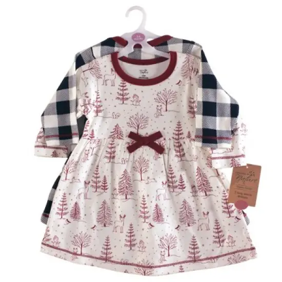 Touched by Nature Big Girls and Youth Organic Cotton Long-Sleeve Dresses 2pk, Winter Woodland image {1}
