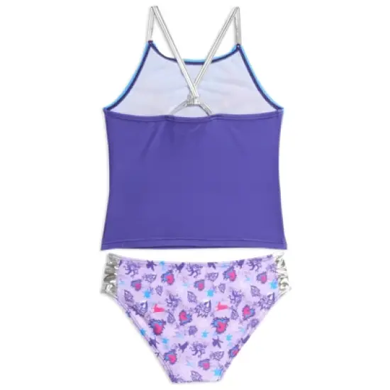 Disney Descendants Mal Evie Uma Girls Tankini Top and Bikini Bottom Swim Set Little Kid to Big Kid image {4}