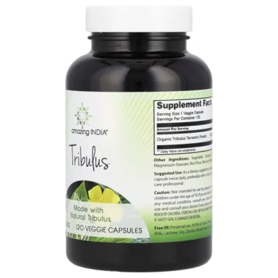 Amazing India Tribulus, 630 mg, 120 Veggie Capsules image {3}