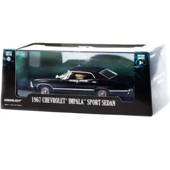 1967 Chevrolet Impala Sport Sedan Tuxedo Black 1/43 Diecast Model Car by Greenlight image {2}