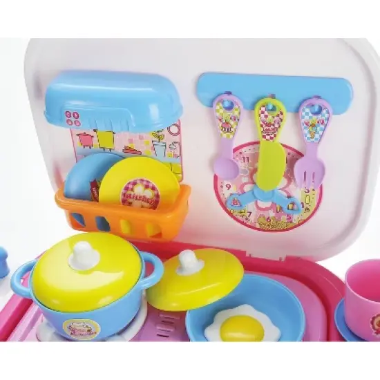 Ready! Set! Cook! Link Portable Kids Kitchen Cooking Set Toy With Lights And Sounds, Folds Into Stepstool image {4}