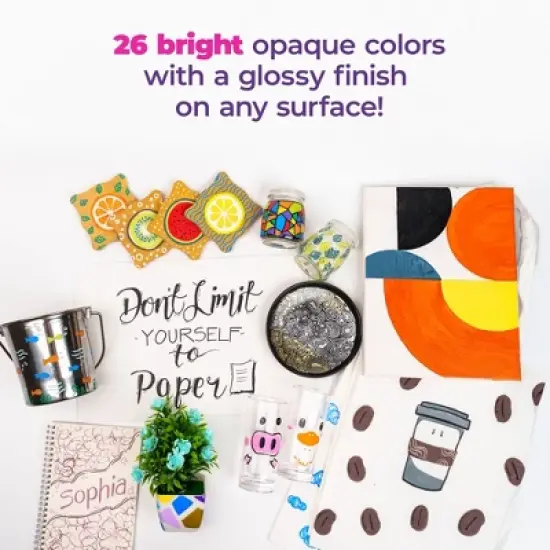 PINTAR Premium Acrylic Paint Pens - (26 Colors) Medium Tip Pens For Rock Painting, Wood, Paper Water Resistant Paint Set, Craft Supplies, DIY Project image {6}