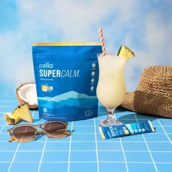 Nello Supercalm Calming Drink Mix Supplement Powder - Pina Colada - 20ct image {5}