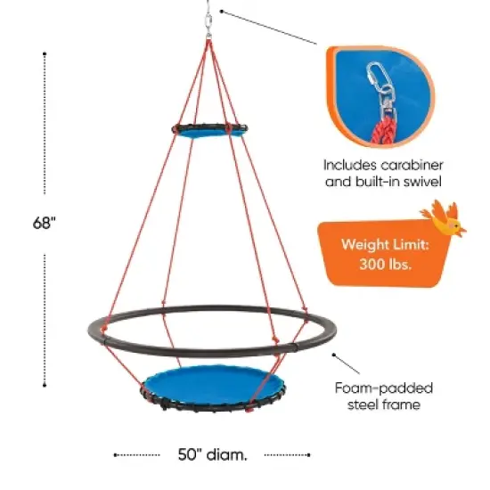HearthSong Large Vortex Spinning Ring Swing for Multiple Kids image {3}