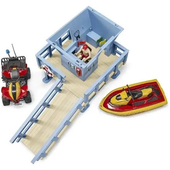 Bruder bworld Life Guard Station with Quad and Personal Water Craft image {1}