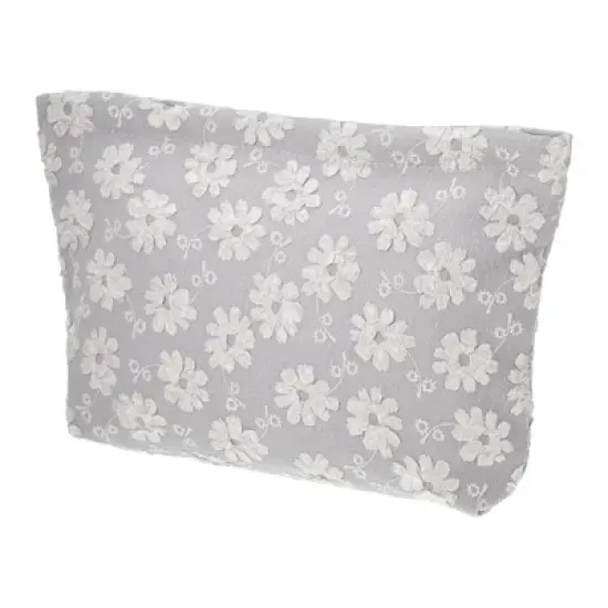 Unique Bargains Portable Canvas Large Capacity Zipper Floral Makeup Bag 1 Pc image {7}