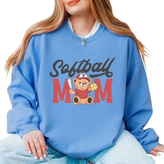 Simply Sage Market Softball Mom Teddy Bear Sweatshirt image {8}