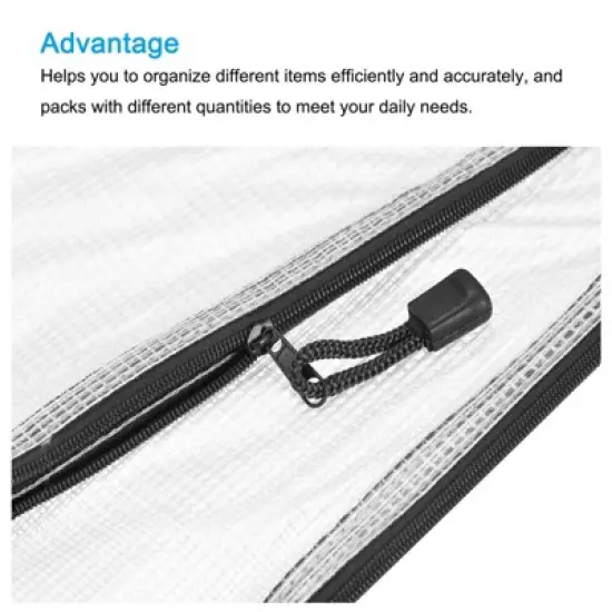 Unique Bargains Office Mesh Zipper File Pouch Document Folders 3 Pcs image {4}
