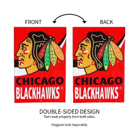 Evergreen Flag, DS New Burlap, Garden, Chicago Blackhawks image {3}