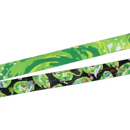 Rick And Morty Lanyard with ID Holder, Portal Gun Rubber Charm and Sticker image {2}