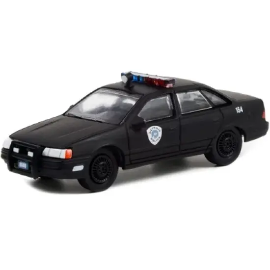 1986 Ford Taurus LX Matt Black "Detroit Police" "RoboCop" (1987) Movie "Hollywood Series" 1/64 Diecast Model Car by Greenlight image {1}