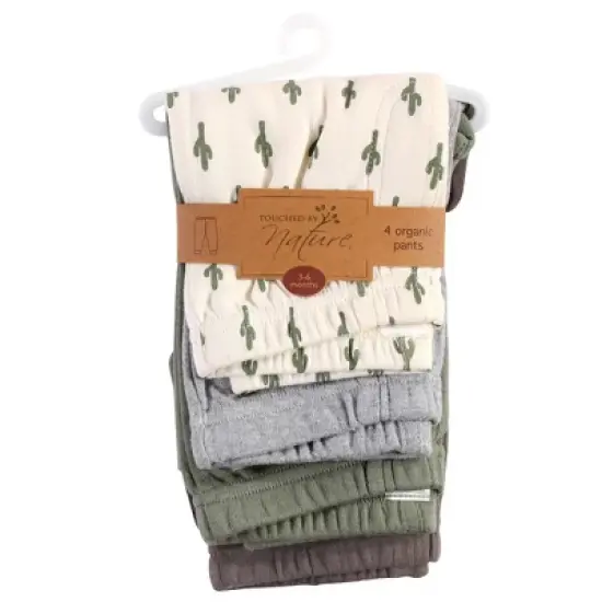 Touched by Nature Baby and Toddler Boy Organic Cotton Pants 4pk, Cactus image {1}