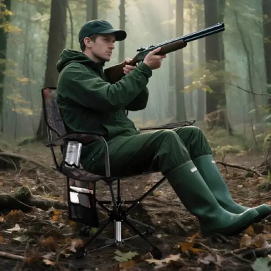 Costway 2PCS 360&deg; Swivel Hunting Chair with Mesh Cup Holder & Storage Pockets Cozy Backrest Camo/Blue/Multicolor image {1}