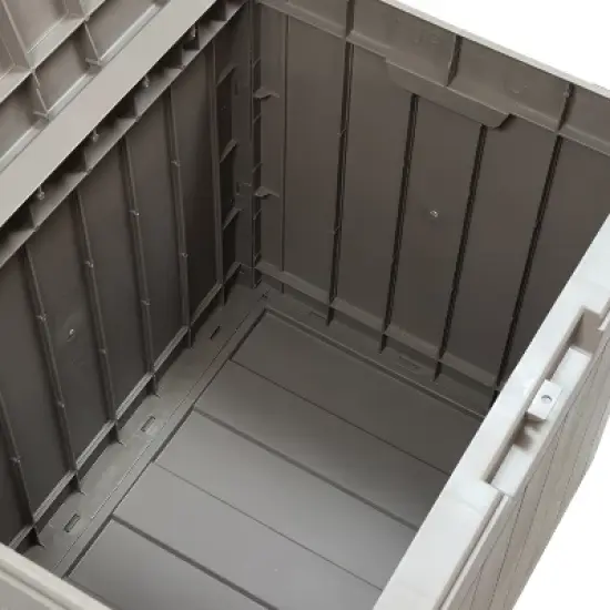 Sunnydaze Lockable Outdoor Small Deck Box with Storage and Side Handles - 32-Gal. image {2}